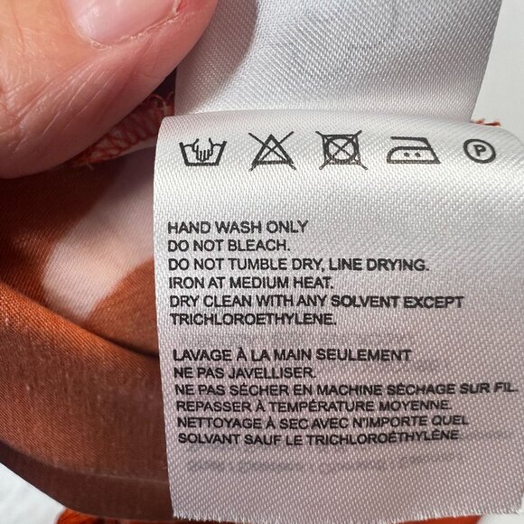 Farm Rio x Anthropologie One-Shoulder Fringe Dress Sun Crescent Moon Orange XS - Picture 16 of 16